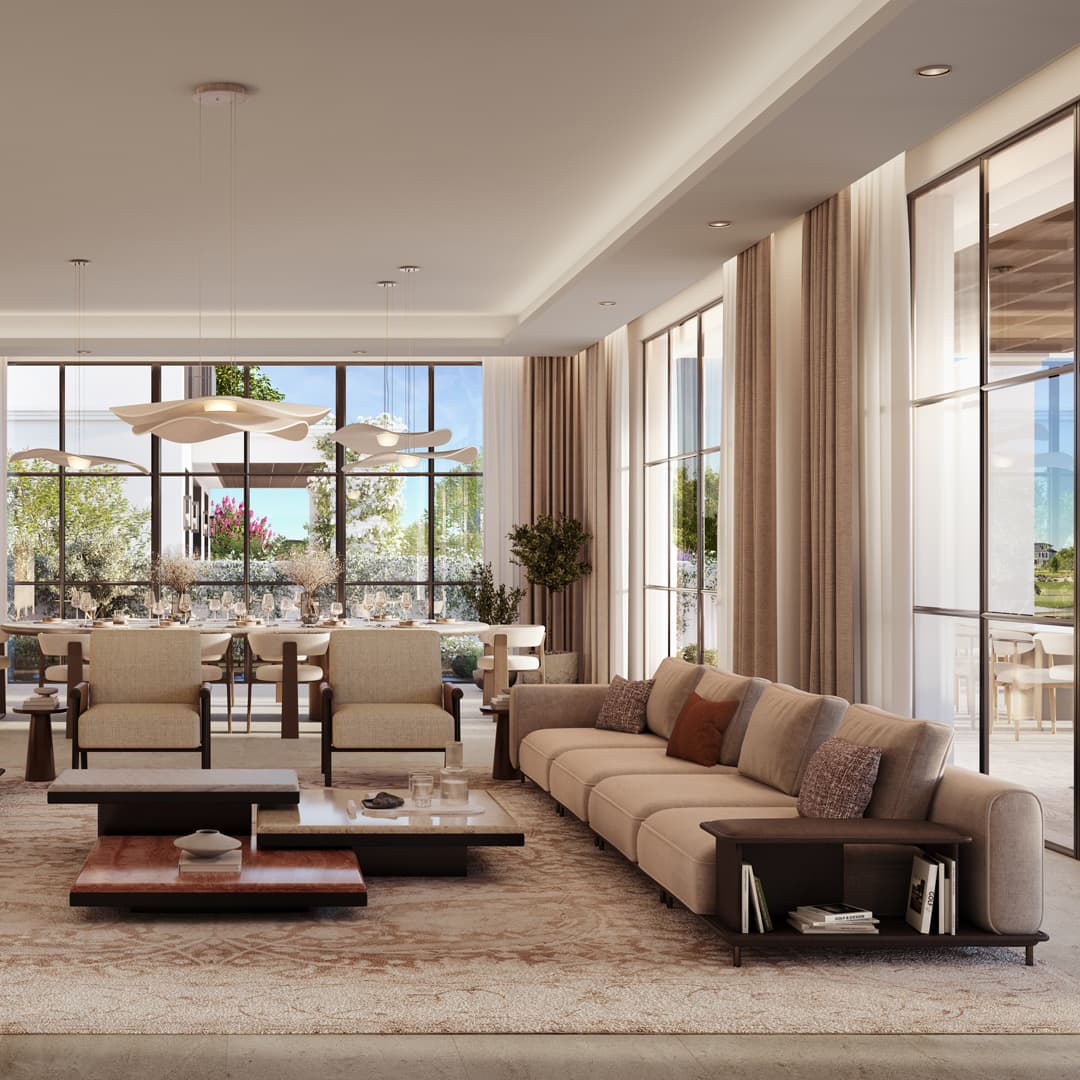 Hudayriyat Golf Estates villa interior render 2